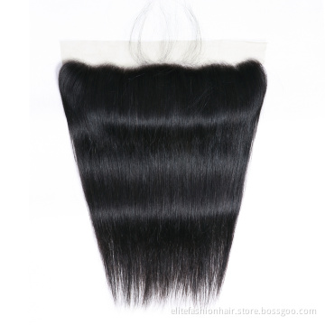 Brazilian Silky Straight Remy Human Hair Transparent Lace Frontal Closure 150% Density Ear To Ear 13x4 Lace Frontal Closure
